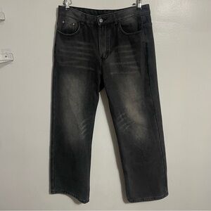 Grey Warm Fleece Lined Jeans Size Large